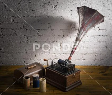 Edison Fireside Phonograph Stock Photos