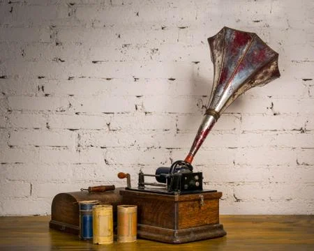 Edison Fireside Phonograph Stock Photos