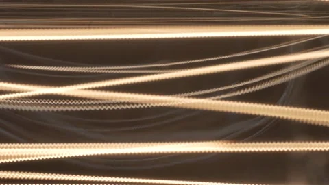 Edison lamp close up. Horizontal glowing lines. Stock Footage 133471453