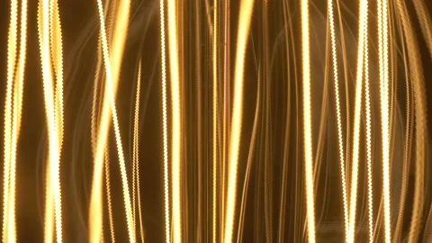 Edison lamp close up, vertical glowing lines. Video stock 133627122
