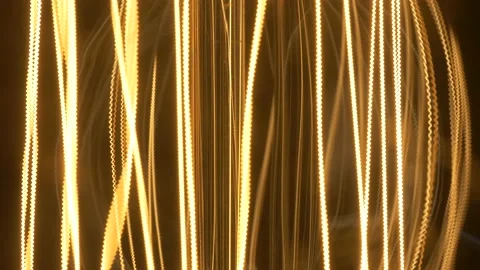 Edison lamp close up, vertical glowing lines. Video stock 133627284