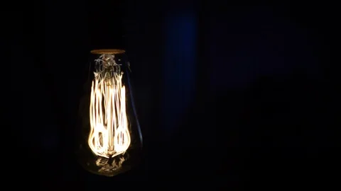 Edison Light Bulb Turning On and Off Stock Footage 102349218