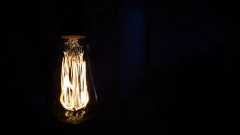 Edison Light Bulb Turns off and On Stock Footage 102349107