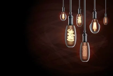 Edison Light Bulb. Vector Illustration. Stock Illustration