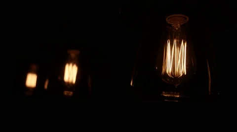 Edison Light Bulbs Wide Stock Footage