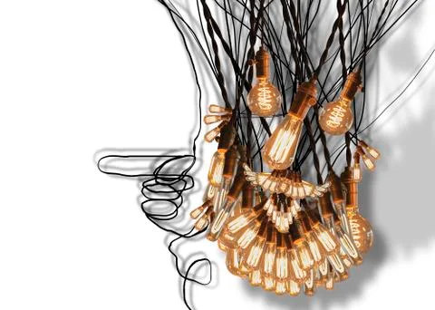 Edison Lightbulbs Beard Stock Photos