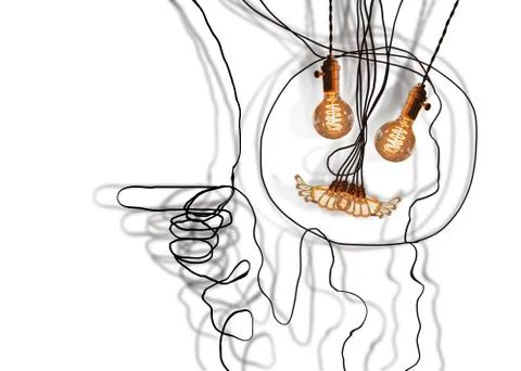 Edison Lightbulbs Face Stock Photos