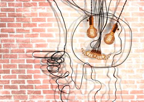 Edison Lightbulbs Face Stock Photos