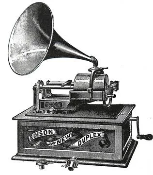  Edison New Single Horn Duplex Phonograph 1876, Copyright: xUnitedxArchive... Stock Photos