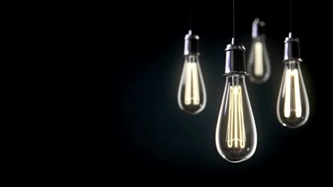 Edison Style Incandescent Light Bulbs with Visible Filaments 4K Stock-Footage 339269526