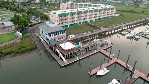 Edisto Beach Marina elevate and tillt dowm Video stock 156745900