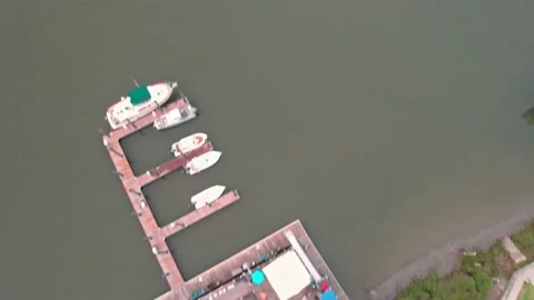 Edisto Beach Marina tilt down and decend Stock-Footage 156746641