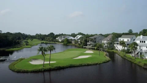 Edisto Island Golf Course Hyperlapse Fly In Video stock 163835093