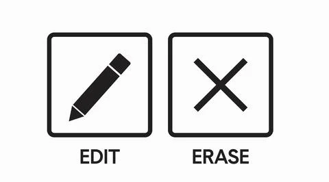 Edit and Erase Icon Set. coronavirus 2 Illustrazione stock