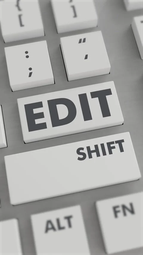 EDIT BUTTON PRESSING ON KEYBOARD Vertical Video Stock Footage 302439509
