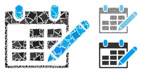Edit calendar table Composition Icon of Rough Parts Illustrazione stock