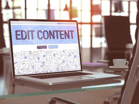 Edit Content - Concept on Laptop Screen Stock Illustration