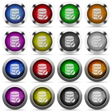 Edit database glossy button set イラスト素材