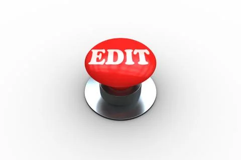 Edit on digitally generated red push button Stock Illustration