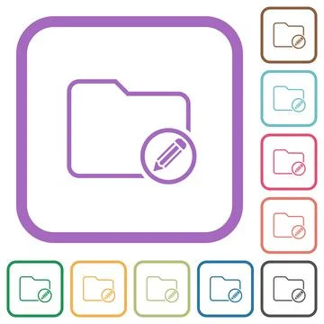 Edit directory outline simple icons Stock Illustration