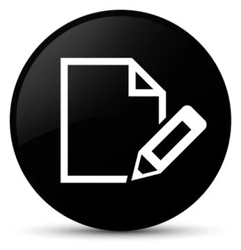 Edit document icon black round button Stock Illustration