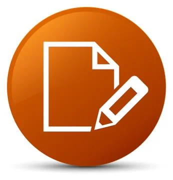 Edit document icon brown round button Illustrazione stock