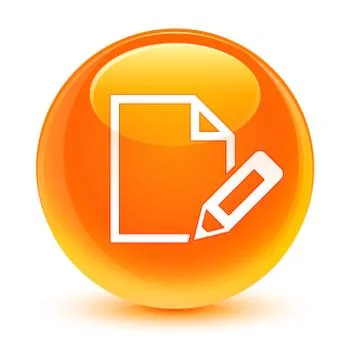 Edit document icon glassy orange round button Illustrazione stock