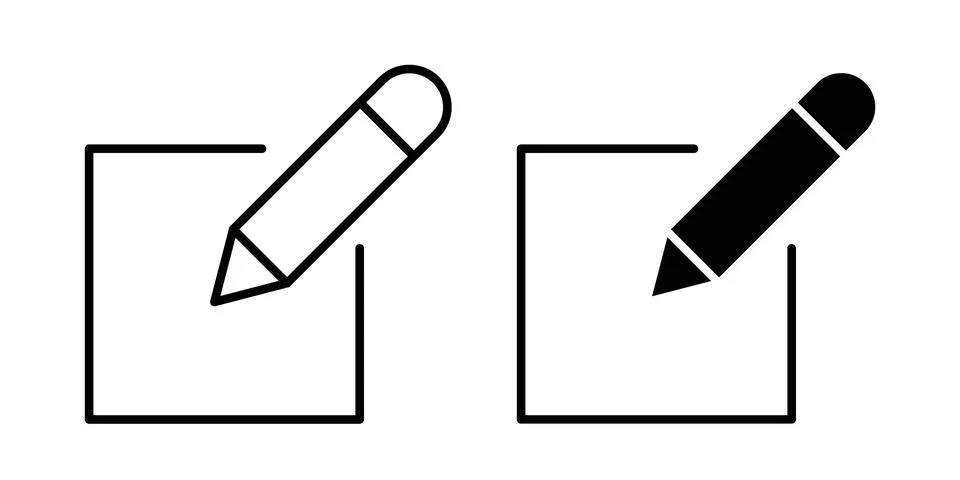 Edit document icon. Line Drawings and Silhouettes icons Stock Illustration