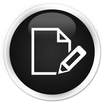 Edit document icon premium black round button Stock Illustration