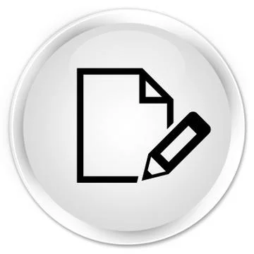 Edit document icon premium white round button Illustrazione stock