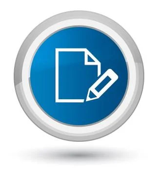 Edit document icon prime blue round button Illustrazione stock