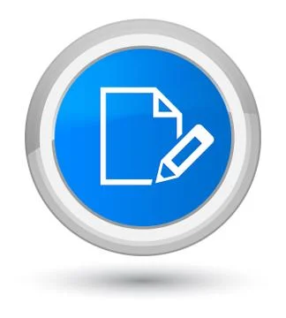 Edit document icon prime cyan blue round button Stock Illustration