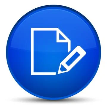 Edit document icon special blue round button Stock Illustration