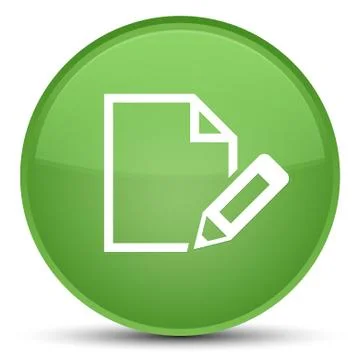 Edit document icon special soft green round button Stock Illustration