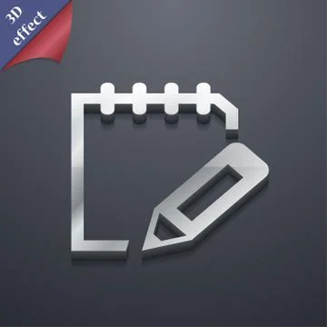 Edit document icon symbol. 3D style. Trendy, modern design with space for you Stock Illustration