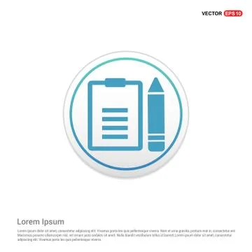 Edit document icon - white circle button Stock Illustration