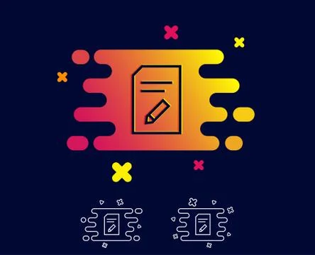 Edit Document line icon. File sign. Stock Illustration