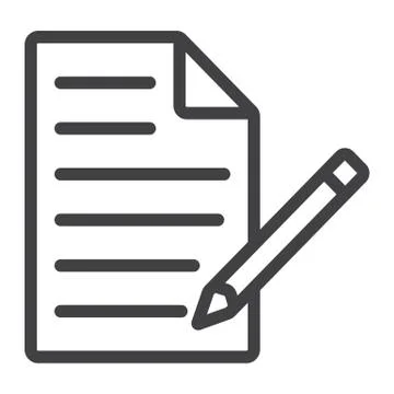 Edit document line icon, web and mobile, edit file Illustrazione stock
