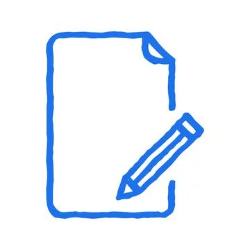 Edit Document Note With Pencil Hand Drawn Doodle Vector Illustration 스톡 일러스트