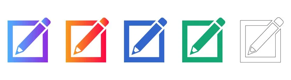 Edit Document Pencil Icons 库存插图