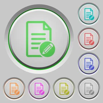 Edit document push buttons Stock Illustration