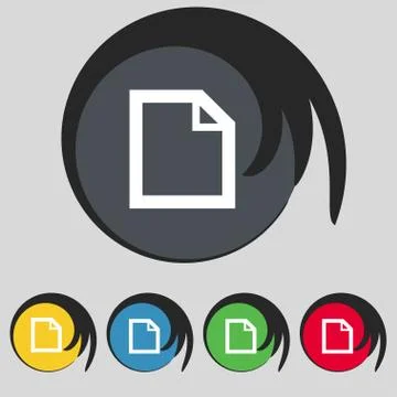 Edit document sign icon. content button. Set colourful buttons Modern UI webs Stock Illustration