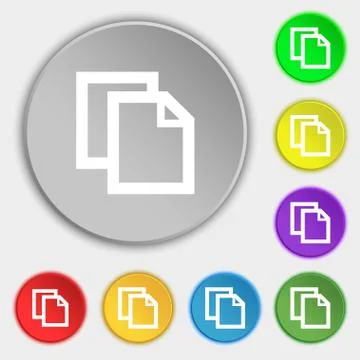 Edit document sign icon. content button.. Symbols on eight flat buttons. Vect Illustrazione stock
