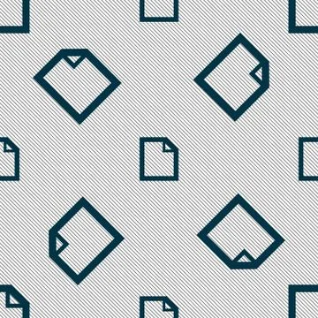 Edit document sign icon. content button. Seamless pattern with geometric text Illustrazione stock