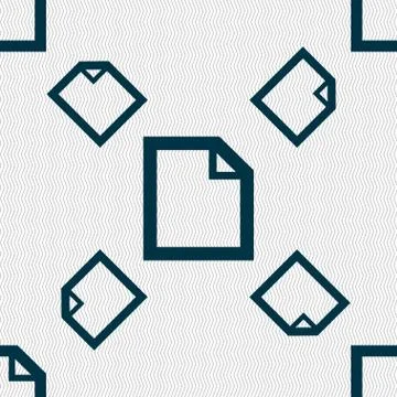 Edit document sign icon. content button. Seamless pattern with geometric text Illustrazione stock