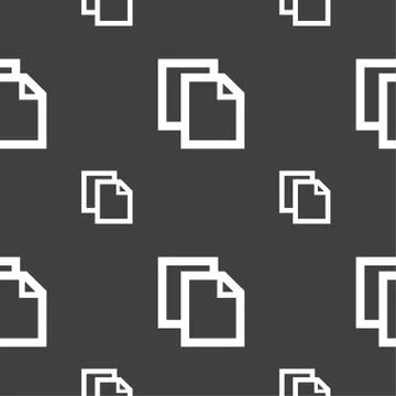 Edit document sign icon. content button.. Seamless pattern on a gray backgrou Stock Illustration