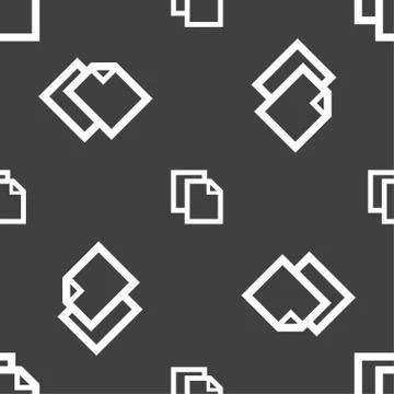 Edit document sign icon. content button.. Seamless pattern on a gray backgrou Stock Illustration