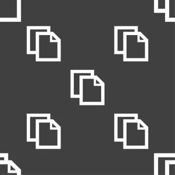Edit document sign icon. content button.. Seamless pattern on a gray backgrou Stock Illustration