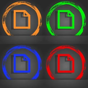 Edit document sign icon. content button. Fashionable modern style. In the orange Stock Illustration