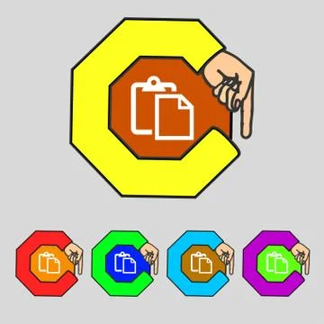 Edit document sign icon. content button. Set colourful buttons Modern UI website Stock Illustration